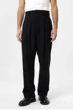 Antioch Black Pleated Baggy Fit Men's Trousers