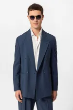 Antioch Indigo Single Button Double-Breasted Men's Blazer Jacket