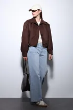 Veste bomber femme Antioch Coffee aspect daim