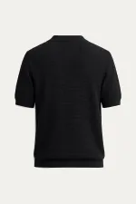 Antioch Siyah Dokulu Polo Yaka Erkek T-Shirt