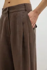 Pantalon large pour femme Antioch Coffee Lyocell Blend