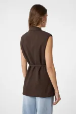 Antioch Coffee Belted Women's Vest
