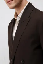 Antioch Dark Brown Relax Fit Linen Blend Men's Blazer Jacket