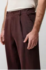 Antioch Bordo Lyocell Karışımlı Erkek Pantolon
