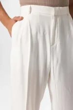 Antioch Ekru Yüksek Bel Pileli Baggy Erkek Pantolon