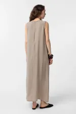 Antioch Beige Modal Midi Women's Dress