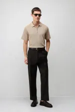 T-shirt homme Antioch beige à col polo texturé