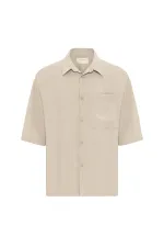 Chemise homme Antioch beige décontractée à manches courtes