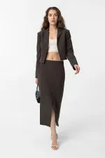 Antioch Khaki Crop Women's Blazer Jacket