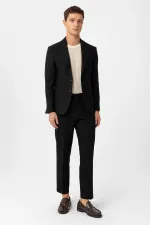 Costume classique pour homme Antioch noir, coupe slim