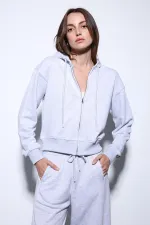 Sweat-shirt à capuche Antioch Grey Melange pour femme