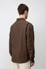 Antioch Coffee Linen Blend Relaxed Fit Men's Shirt