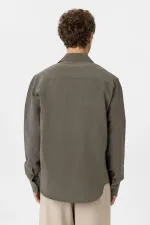 Antioch Khaki Relax Fit Modal Fabric Men's Shirt