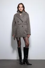 Antioch Kahve Kısa Suni Kürklü Kaban