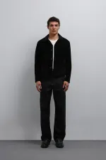 Veste classique pour homme en daim noir Antioch