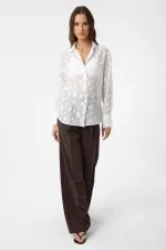 Antioch White Patterned Transparent Shirt
