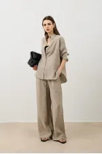 Pantalon Antioch beige en mélange modal pour femme