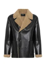 Veste croisée en similicuir pour homme Antioch avec doublure noire.