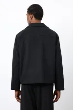 Antioch Black Double-Breasted Short Men's Coat