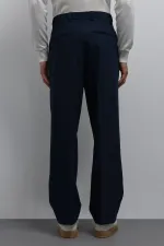 Antioch Açık Lacivert Relax Fit Baggy Pilili Erkek Pantolon