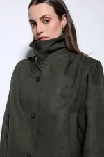 Antioch Khaki Suede-Look Bomber Jacket for Women