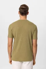 T-shirt basique pour homme Antioch Khaki à col en V