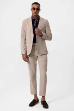 Antioch Beige Unlined Men's Blazer Jacket with Patch Pockets