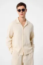 Chemise pour homme Antioch à texture blanc cassé