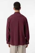 Antioch Bordo Modal Kumaş Relax Fit Erkek Gömlek