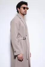 Manteau oversize pour homme Antioch Stone avec ceinture