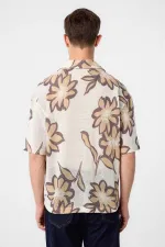 Antioch Beige Patterned Men's Shirt