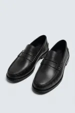 Mocassins en cuir noir Antioch