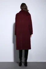 Antioch Bordo Kruvaze Kadın Kaban