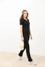 Antioch Siyah Polo Yaka Kadın T-Shirt