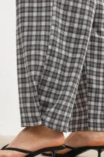 Pantalon à carreaux Antioch gris à ourlet ajustable pour femme