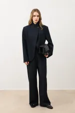 Antioch Lacivert Dik Yaka Kadın Blazer Ceket