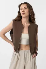 Antioch Kahve Oversize Kadın Yelek
