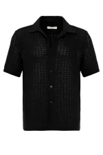Chemise homme Antioch noire texturée au crochet