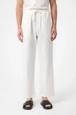 Antioch Ecru Linen Blend Jogger Men's Pants