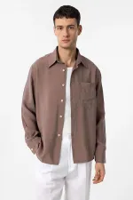 Antioch Kahve Modal Kumaş Relax Fit Erkek Gömlek
