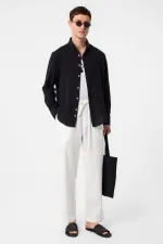 Chemise texturée Antioch noire coupe décontractée pour homme