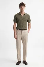 Antioch Haki Dokulu Polo Yaka Erkek T-Shirt