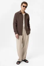 Antioch Kahve Relax Fit Modal Kumaş Erkek Gömlek