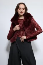 Gilet Antioch bordeaux aspect peluche