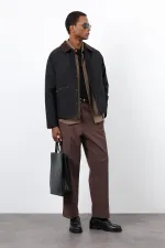 Antioch Siyah Kontrast Yaka Erkek Mont