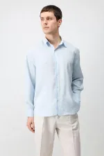 Antioch Bebe Mavi Modal Karışımlı Relax Fit Erkek Gömlek