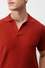 Antioch Kırmızı Premium Dokulu Erkek Triko T-Shirt