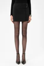 Antioch Siyah Kadın Düğme Detaylı Mini Etek