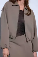 Antioch Haki Fermuarlı Bomber Kadın Ceket