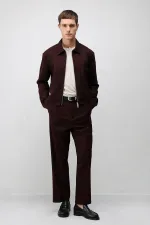 Antioch Burgundy Relaxed Fit Zip-Up Men's Jacket